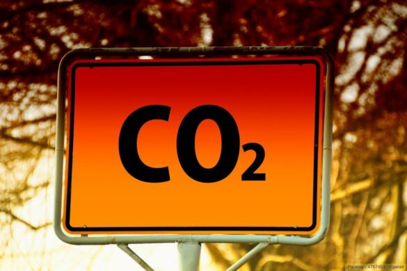 Rotes Straßenschild mit der Aufschrift CO2 - In diesem Beitrag efahren Sie alles zu UEBLL 2022 - Leitlinien für staatliche Umweltschutz- und Energiebeihilfen.